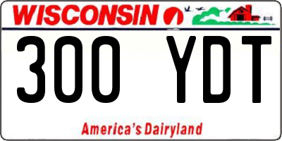 WI license plate 300YDT