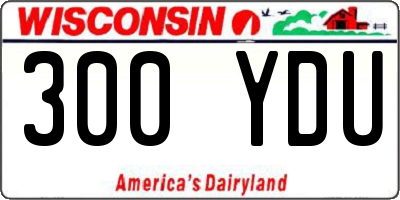 WI license plate 300YDU