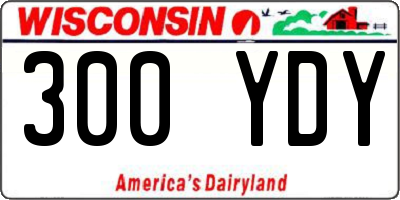 WI license plate 300YDY