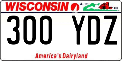 WI license plate 300YDZ
