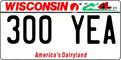 WI license plate 300YEA