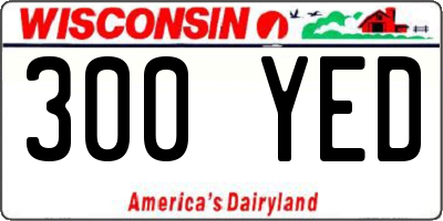 WI license plate 300YED