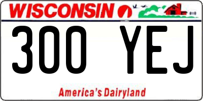 WI license plate 300YEJ