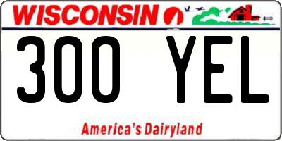 WI license plate 300YEL