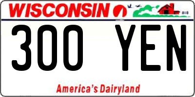 WI license plate 300YEN