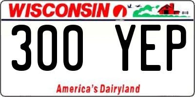 WI license plate 300YEP