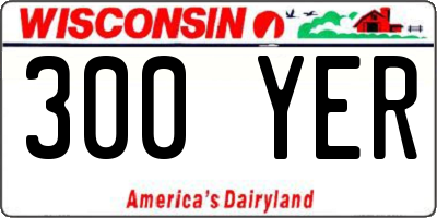 WI license plate 300YER