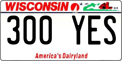 WI license plate 300YES