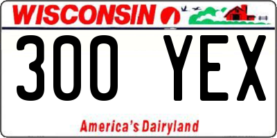 WI license plate 300YEX