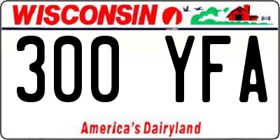 WI license plate 300YFA