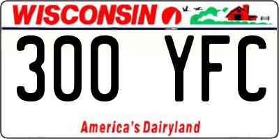 WI license plate 300YFC