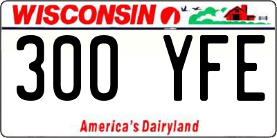 WI license plate 300YFE