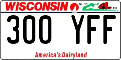 WI license plate 300YFF