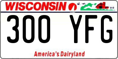 WI license plate 300YFG
