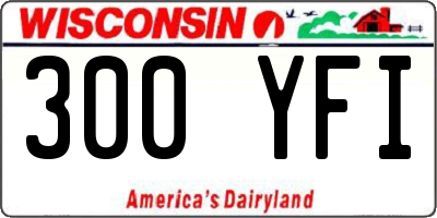 WI license plate 300YFI