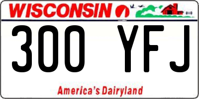 WI license plate 300YFJ