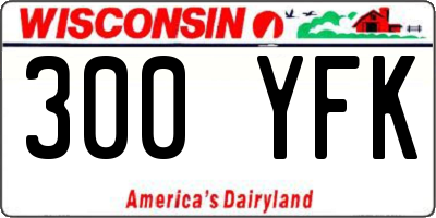 WI license plate 300YFK