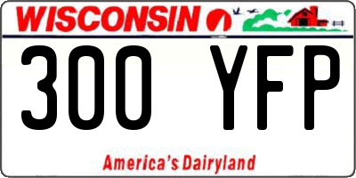 WI license plate 300YFP