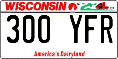 WI license plate 300YFR