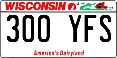WI license plate 300YFS
