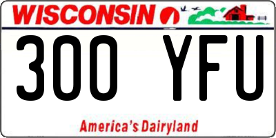 WI license plate 300YFU