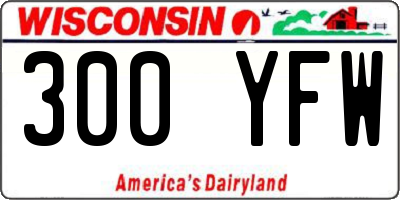 WI license plate 300YFW