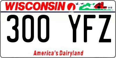 WI license plate 300YFZ