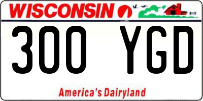 WI license plate 300YGD