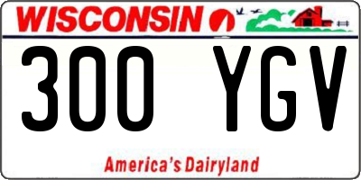 WI license plate 300YGV