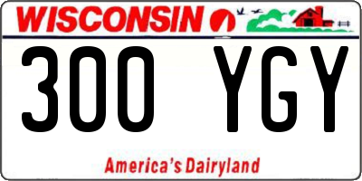 WI license plate 300YGY