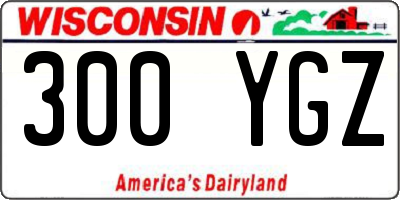 WI license plate 300YGZ