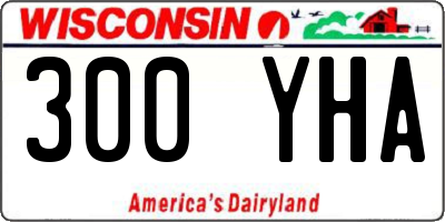 WI license plate 300YHA