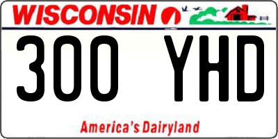 WI license plate 300YHD