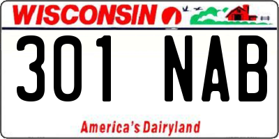 WI license plate 301NAB