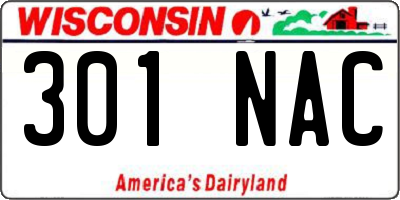 WI license plate 301NAC