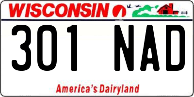 WI license plate 301NAD