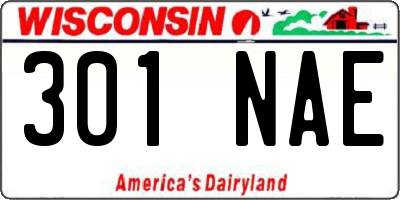 WI license plate 301NAE