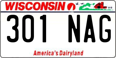 WI license plate 301NAG