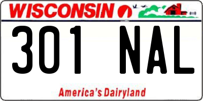 WI license plate 301NAL