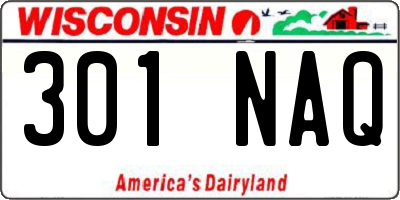 WI license plate 301NAQ