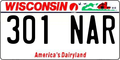 WI license plate 301NAR