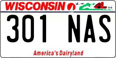 WI license plate 301NAS
