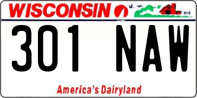WI license plate 301NAW