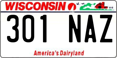 WI license plate 301NAZ