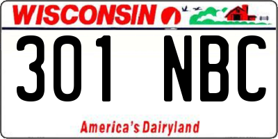 WI license plate 301NBC