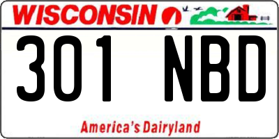 WI license plate 301NBD