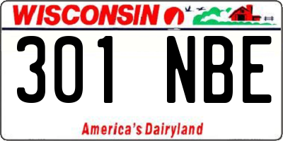 WI license plate 301NBE
