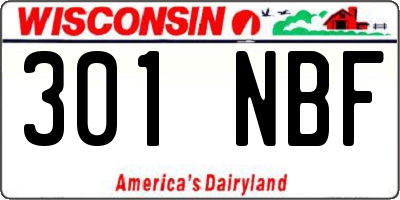 WI license plate 301NBF