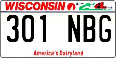 WI license plate 301NBG