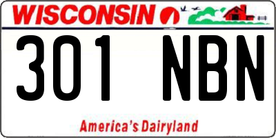 WI license plate 301NBN